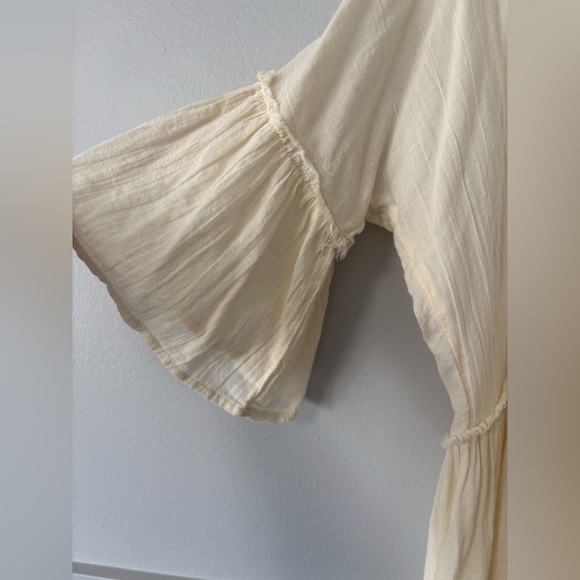 Aerie Cream Boho Peplum Top with Tassel Detail - Picture 2 of 8